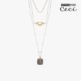 CECI - Dây chuyền nữ dạng chuỗi xích mảnh ba tầng thanh lịch CC4-02000131