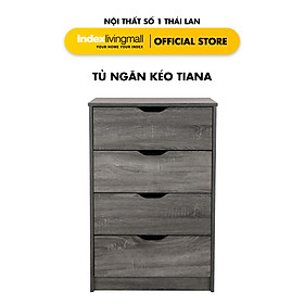 Mua Tủ ngăn kéo gỗ 4 tầng TIANA kiểu dáng đơn giản màu xám cổ điển | Index Living Mall - Phân phối độc quyền tại Việt Nam