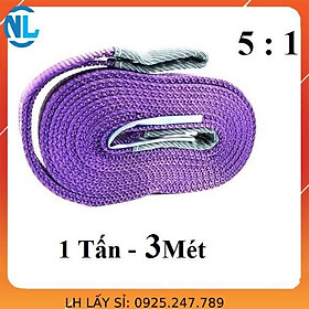 Dây cáp vải cẩu hàng 1 Tấn - bản 25mm - Hệ số 5:1 - 3 Mét cáp thép giá sỉ