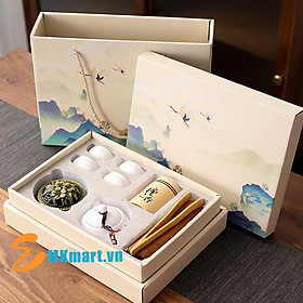 Mua  Tặng hũ trầm đàn hương  Bộ ấm trà quà tặng 1 bình 4 tách trà kèm hộp đựng in logo doanh nghiệp  sự kiện