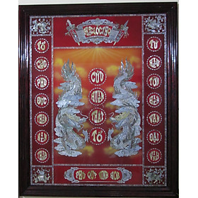 Mua Liễn thờ gia tiên - Cửu Huyền Thất Tổ - Song Long cẩn ốc xà cừ độc nhất vô nhị  sản phẩm cao cấp nhất kích thước 109x133 cm
