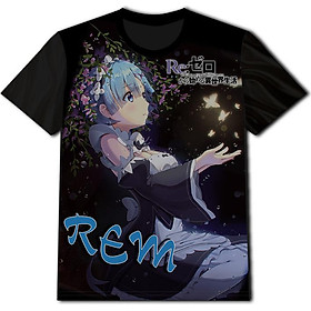 Áo phong teen , Áo thun đen in hình Anime Re:Zero - Re:Zero kara Hajimeru Isekai Seikatsu - Re:ZERO -Starting Life in Another World - Re:Zero - Bắt đầu lại ở thế giới khác - Rem -Unisex phù hợp cho Nam Nữ, vải thun lạnh siêu mát khi đi tham gia các lễ hội Cosplay