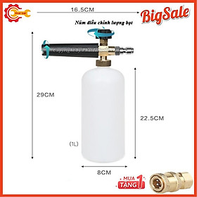 Mua Bình Phun Bọt Tuyết Gắn Súng Rửa Xe Cao Cấp-Tặng Kèm Khớp Nối Nhanh Với Súng và 100ml dung dịch nước rửa xe không chạm