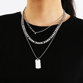 Vòng cổ dây chuyền 3 lớp titan cá tính unisex