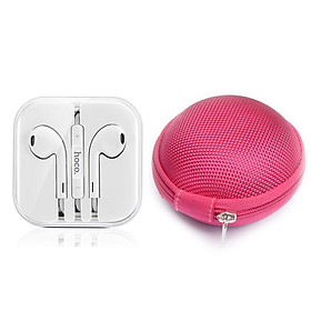 Mua Bộ Tai Nghe Có Dây Dành Cho Điện Thoại Máy Tính Bảng Jack 3.5mm Màu Trắng Và Hộp Đựng Tai Nghe - Hàng Chính Hãng