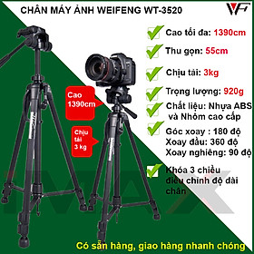 Hình ảnh Chân Máy Ảnh Tripod WEIFENG WT-3520 - Hàng nhập khẩu