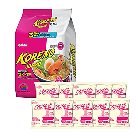 Lốc Mì vị Tôm Koreno Jumbo (100G x 10 Gói)