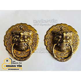 Mua Tay nắm cổng mặt Hổ phù bằng đồng  Tay kéo cửa mặt hổ đồng đúc H04
