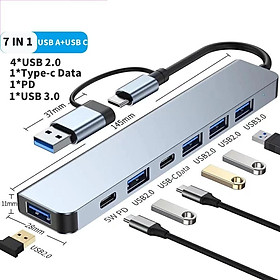 Bộ Hub Chuyển Đổi USB A + USB c Sang USB 2.0 / 3.0 Đọc Thẻ SD / TF Nhiều Cổng USB Type-c Cho Macbook iPad
