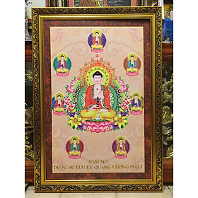 Tranh phong thủy, Phật Dược Sư Lưu Ly Vương Quang Vương Phật ( 70x100cm )