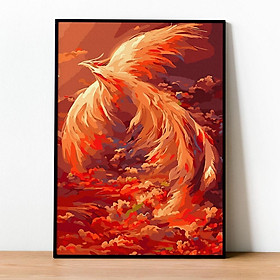 Tranh số hóa Phượng hoàng đã căng khung 40x50cm