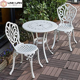 Mua Bàn ghế nhôm đúc sân vườn – bàn ghế nhôm đúc ngoài trời Tp.HCM - Bộ 1 bàn 2 ghế BS