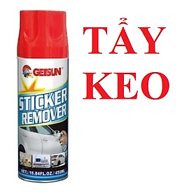 Chai xịt vệ sinh tẩy keo băng dính nhựa đường cho ô tô xe máy Getsun 450ml (Trắng)