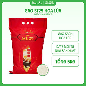 [Siêu Sale] Gạo ST25 Hoa Lúa túi 5kg - Dẻo nhiều, mềm cơm, hương thơm đặc trưng