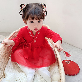 Body dáng váy bé gái siêu xinh diện Tết, đầy tháng, sinh nhật, chất cotton dày dặn | MS19