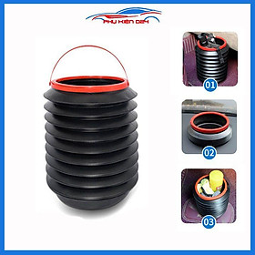 Mua Giỏ gấp gọn đa năng có quai xách đựng đồ  đựng rác  đựng nước vật dụng treo xe