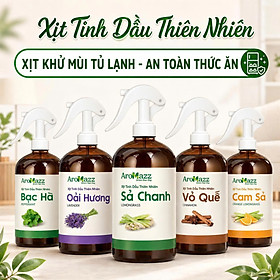 Xịt Khử Mùi Tủ Lạnh Từ Tinh Dầu Thiên Nhiên Khử Mùi An Toàn Có Nhiều Mùi Sả Chanh, Cam Sả, Bạc Hà, Vỏ Quế Chai Lớn 300ml