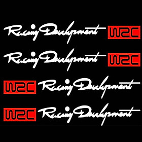 Bộ 4 Chữ Decal Dán Tay Nắm Cửa Xe Ô Tô Logo Racing Development WRC AZONE