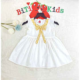 Đầm bé gái,váy trẻ em cánh tiên phối cổ caro vải linen siêu xinh cho bé ,BITIKIDS size 0 đến 6 tuổi