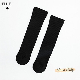 Tất vớ cổ cao màu trơn kiểu hàn, tất không gót unisex cho bé 1-4y Mimo baby T11