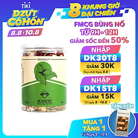 Hạt Mix 8 loại hạt nhập khẩu DK HARVEST - Nhân hạt óc chó vàng, Nhân hạt óc chó đỏ, Hạnh nhân, Macca, Hạt điều, Hạt bí xanh tách vỏ, Hướng dương, Hạt dẻ cười.