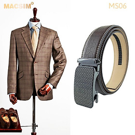 Thắt lưng nam -Dây nịt nam da thật cao cấp nhãn hiệu Macsim MS06