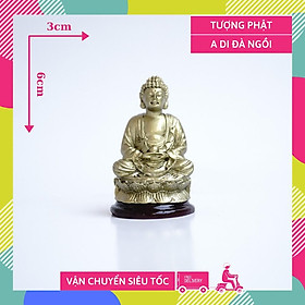 Hình ảnh Tượng Phật A Di Đà ngồi xi mạ đồng - Cao 6cm