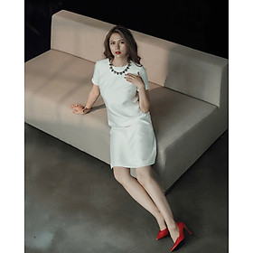 Đầm Suông Tweed Trắng Sicily thời trang thiết kế Hity DRE172