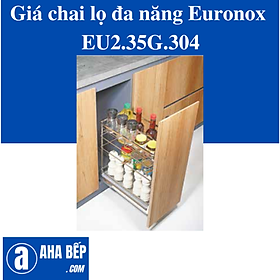 GIÁ CHAI LỌ ĐA NĂNG NAN DẸT 3 TẦNG INOX SUS304HL EU2.35G.304. Hàng Chính Hãng