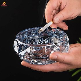 Mua Gạt tàn thuốc thủy tinh dáng kim cương  tròn chấm pi sang trọng màu sắc sáng bóng lấp lánh độc đáo