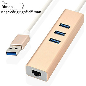 Đảm bảo chất lượng DM-HE80 hợp kim nhôm USB3.0 Gigabit card mạng miễn phí với 3 cổng 3.0 HUB bên ngoài có dây chuyển đổi