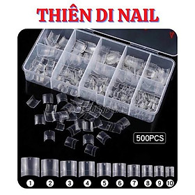 Móng nối chân dành cho đắp bột/gel - Hộp 500 móng đủ size từ 0-9