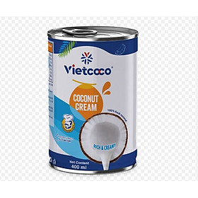 Nước cốt dừa tươi nguyên chất hữu cơ Vietcoco Coconut Cream đóng hộp lon 400ml