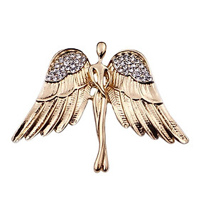 2-4pack Fashion Angel Wings Brooch Charming Crystal Brooch Pin for Men Women