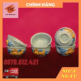 Mua Bộ 6 Bát thờ Bát Tràng men rạn đắp nổi