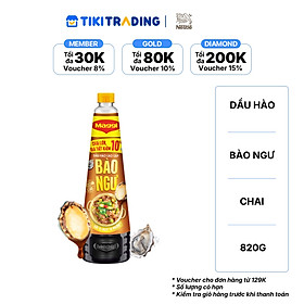 Dầu Hào Cao Cấp Nestlé MAGGI Bào Ngư chai 820g - 1 bước xào, óng ánh chuẩn nhà hàng. Chai lớn, giá tiết kiệm 10%
