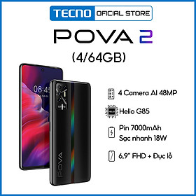 Tecno Pova 2 4GB l 64GB - Điện Thoại Thông Minh Chiến Game Cực Đỉnh - Hàng Chính Hãng