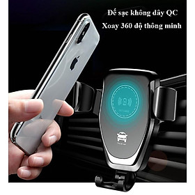 Mua Đế Sạc Không Dây Trên Ô tô Kiêm Giá Đỡ Điện Thoại Xoay 360 Độ Thông Minh