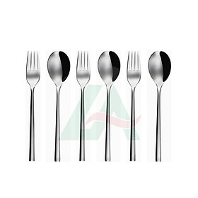 Bộ 6c Muỗng & Nĩa Ăn Inox 304 Stainless Steel 18/10 Đồ dùng bàn tiệc nhà hàng khách sạn cao cấp (Set of 6pcs Table Spoon & Fork)