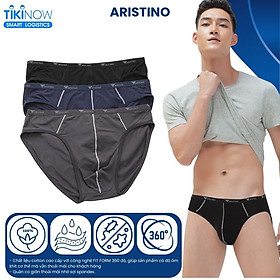 Combo 3 quần sịp tam giác, Set 3 quần lót nam dáng Brief ARISTINO chất liệu Bamboo thoáng mát, kháng khuẩn khử mùi cực tốt AC-06