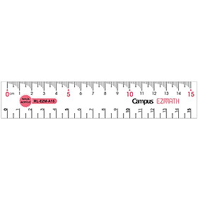 Thước Kẻ Campus Acrylic 15cm - RL-EZM-A15 - Màu Hồng Cánh Sen