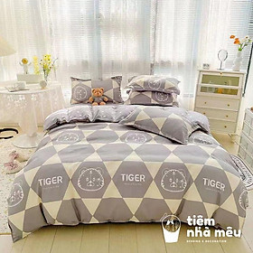 Bộ Chăn Ga Gối Vintagem6/m8/2m -Tiệm Nhà MêuSet 4 Món 2 Vỏ gối ,drap , vỏ chăn Cotton TC Hoạ Tiết Hoa Lá Màu Sắc
