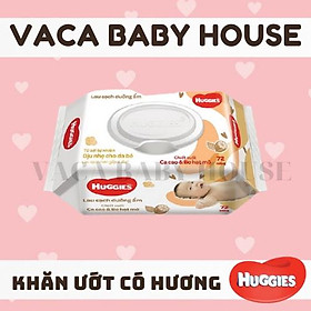 Khăn ướt Huggies chiết xuất Ca cao và Bơ hạt mỡ gói 72 miếng