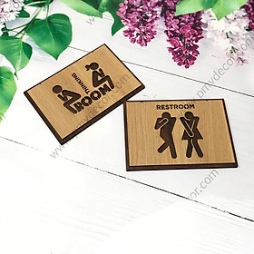 Mua Bảng gỗ WC  Size 20*13cm  Bảng gỗ hai màu tương phản. Sang trọng  tinh tế  phù hợp mọi không gian PMV-BWC002