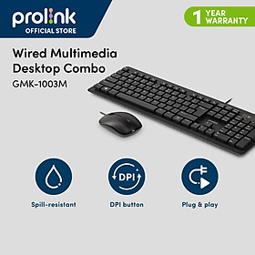 Bộ bàn phím chuột có dây PROLiNK GMK-1003M Fullsize cao cấp