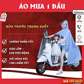 Mua Áo Mưa Mẹ Và Bé Nửa Trước Trong Suốt Che Phủ Toàn Thân Kèm Kính Chắn Mưa Cực Kỳ Tiện Lợi Loại 1 Đầu Giao Màu Ngẫu Nhiên