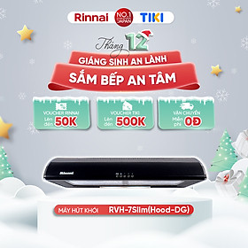 Mua Máy hút mùi 70cm Rinnai RVH-7Slim(Hood-DG) than hoạt tính và ống thoát 380W - Hàng chính hãng.