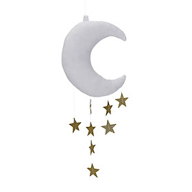Golden Star Moon Wall Hanging Ornaments For Home Kids Room Decor