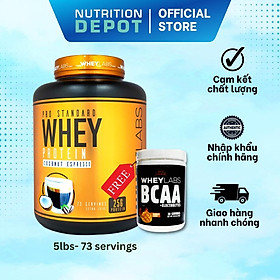 [MUA 1 TẶNG 1 ] Sữa tăng cơ Wheylabs Pro Standard Whey Protein hũ 5lbs (2.2kg) ( 73 lần dùng) - TẶNG KÈM 1 WHEYLABS BCAA 30 lần dùng