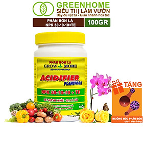 Mua Phân Bón Lá Grow More NPK 30-10-10  GreenHome  Chai 100GR  Đẻ Nhánh Khỏe  Ra Lá Tốt